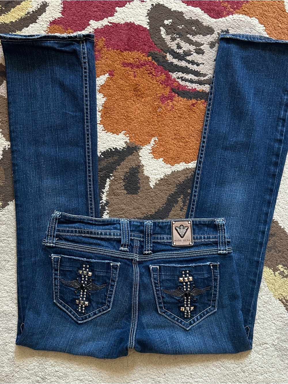 Y2K Low Rise Dark Wash Bootcut Jeans | Size 28